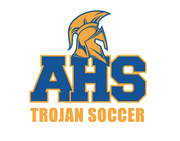 Anderson High School Trojan Soccer logo (blue and gold with Trojan Helmet)