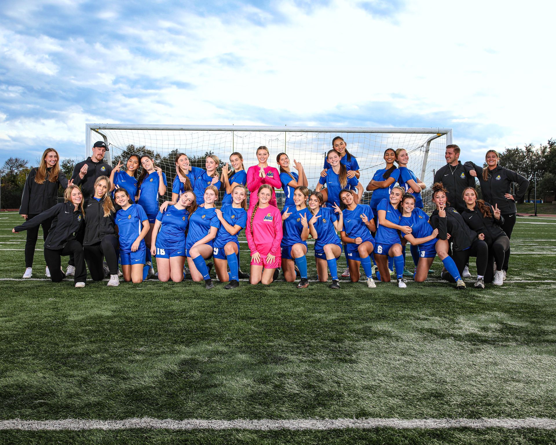 Varsity group shot from Bi-District Championship win.