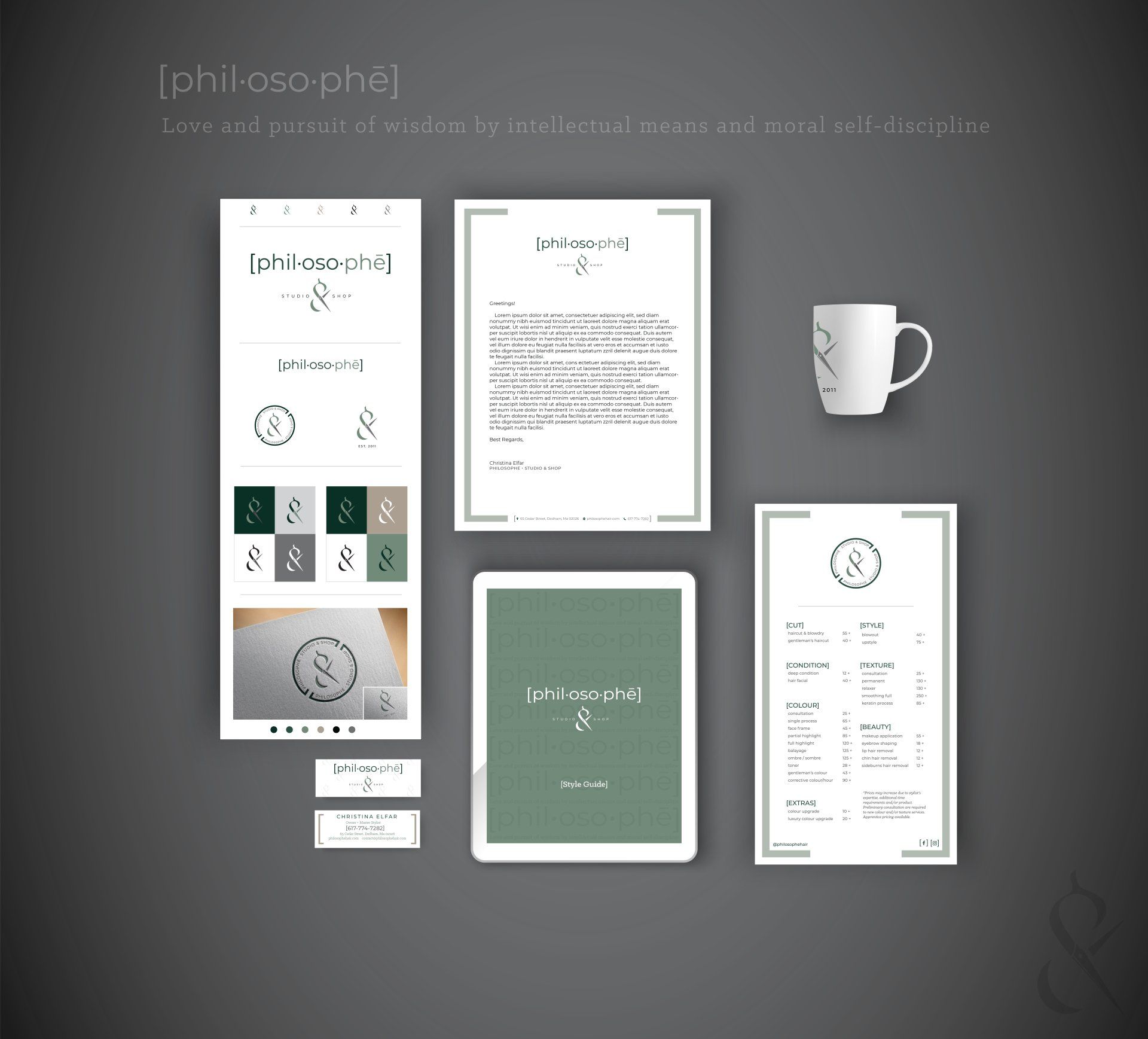 A set of business cards and a mug on a table