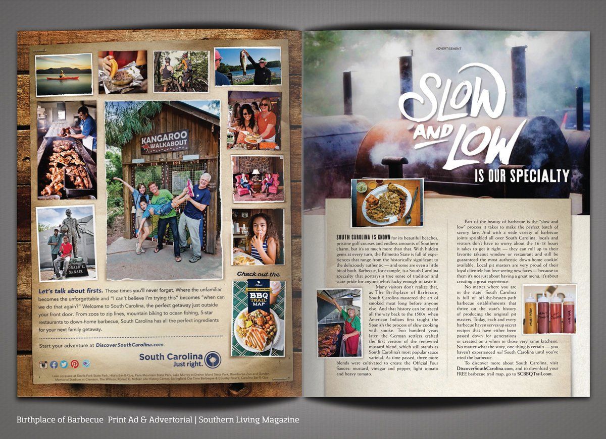 A magazine is open to a page that says slow and low