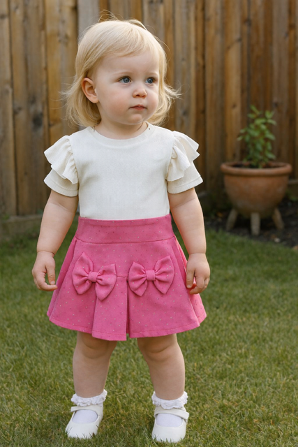 Wit Roze Jurk met Tasje