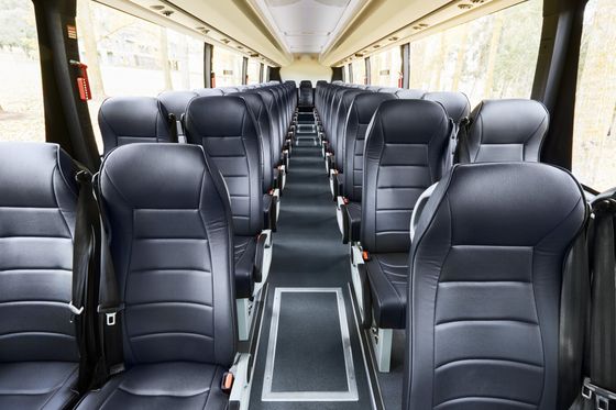 The inside of a charter bus in Yarra Valley