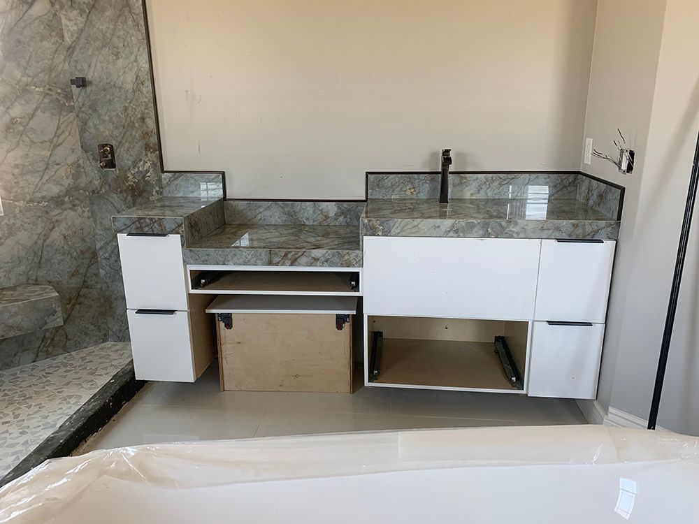 Cabinet installation in progress