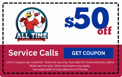 A coupon for $ 50 off service calls from all time