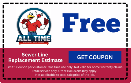 A coupon for all time sewer line replacement estimate