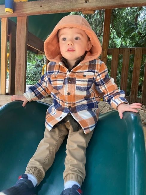 Montessori toddler in the playgroung