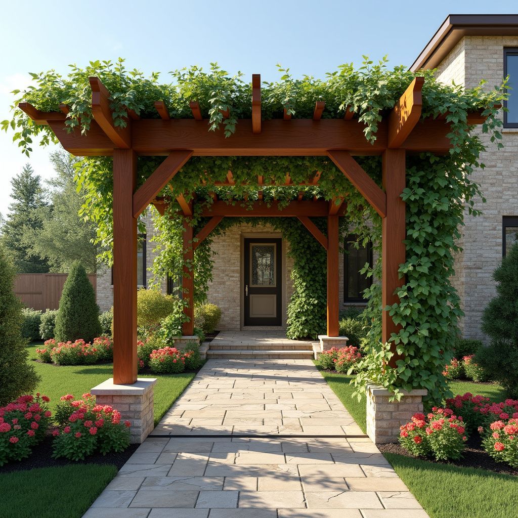 Cedar pergola installation for Hollywood Park suburban backyard