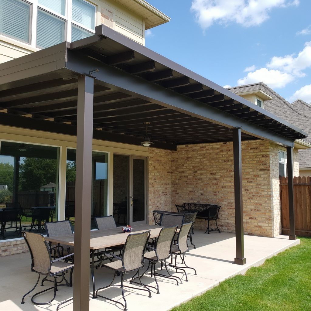 Luxury patio cover installation in Fair Oaks Ranch backyard