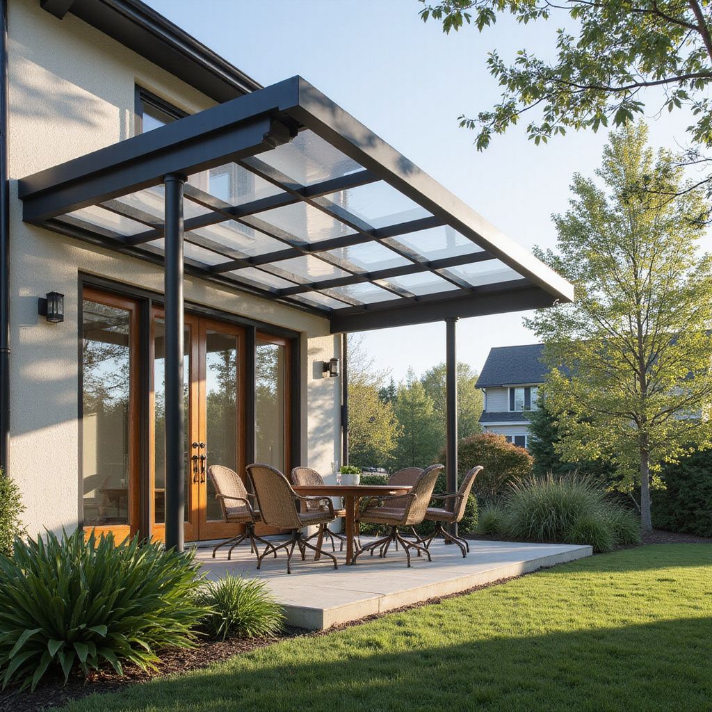 Elegant covered patio in Olmos Park backyard