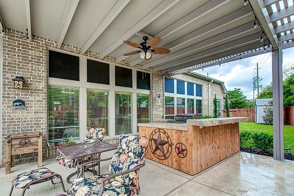 Stylish covered patio in Kirby subdivision
