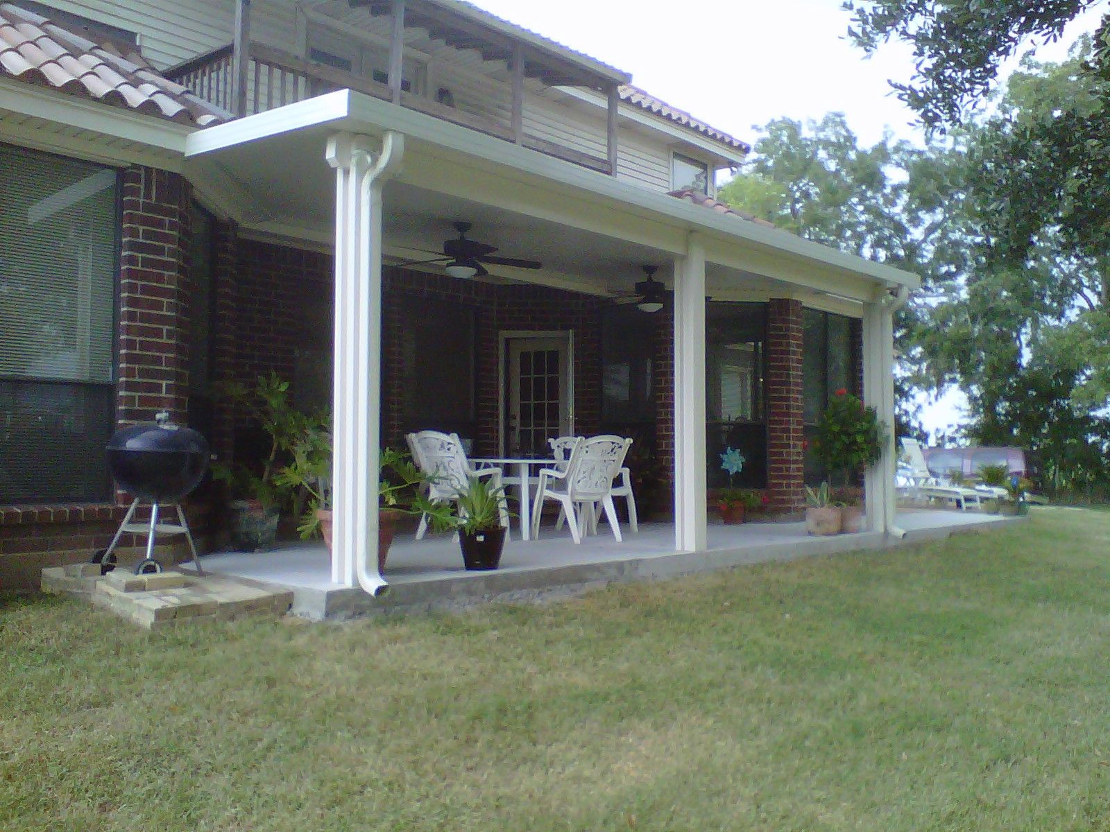 Outdoor covered patio designed for Texas climate in Wimberley, TX