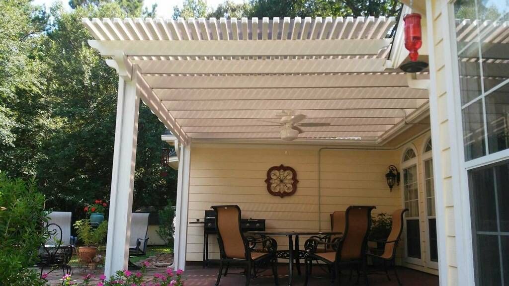 Elegant aluminum pergola in Fredericksburg patio for wine country homes