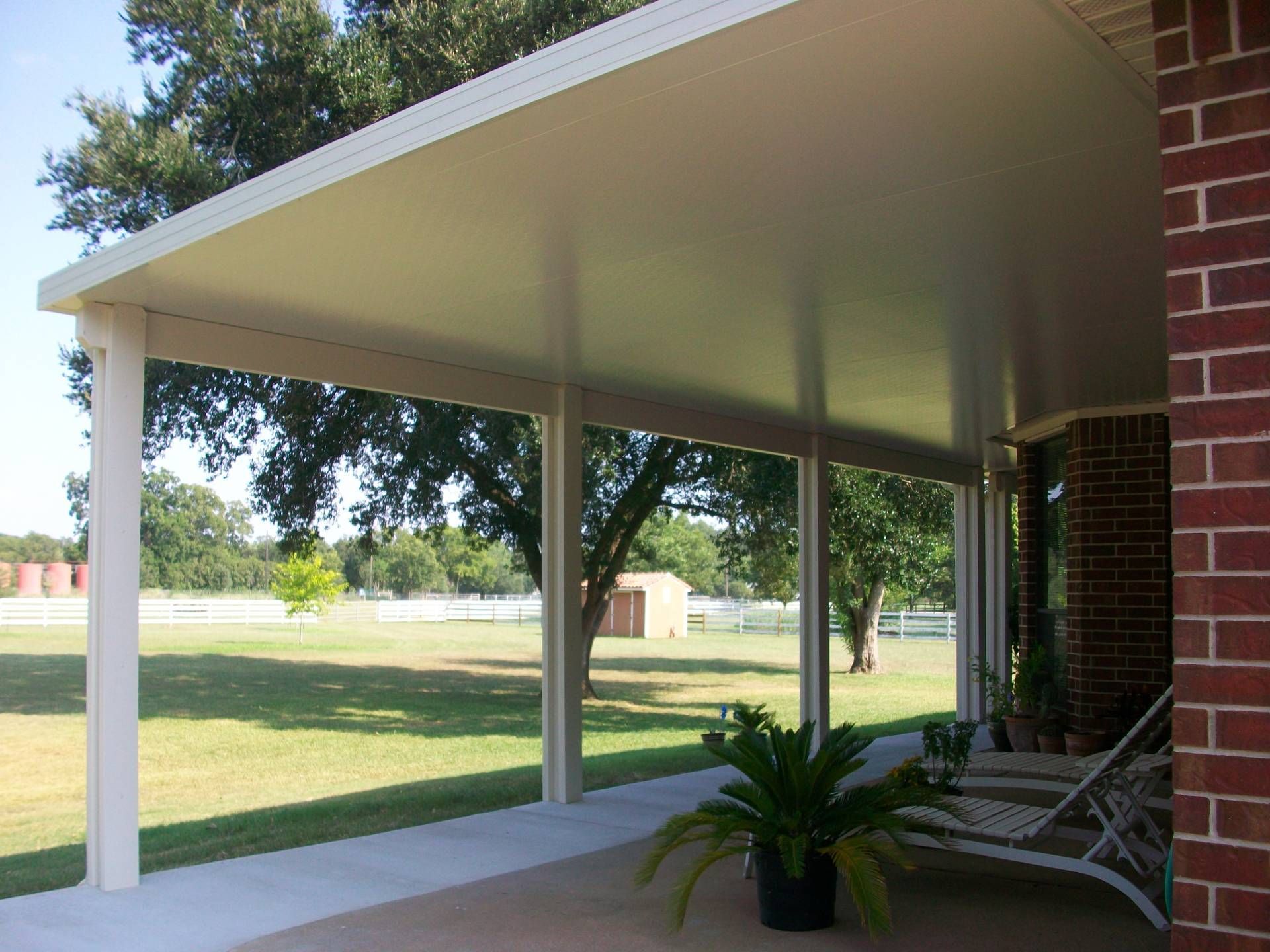 Custom aluminum patio cover installation in Cedar Park, TX