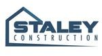 Staley Construction logo: blue house outline, dark blue "STALEY" over "CONSTRUCTION."