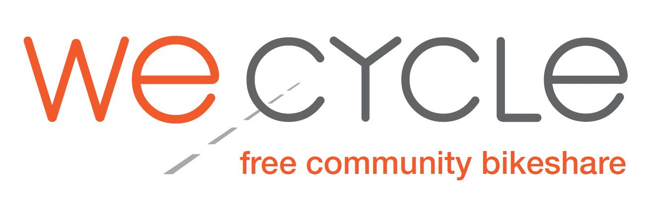 We Cycle free community bikeshare logo - sponsors of CORE's Green Expo