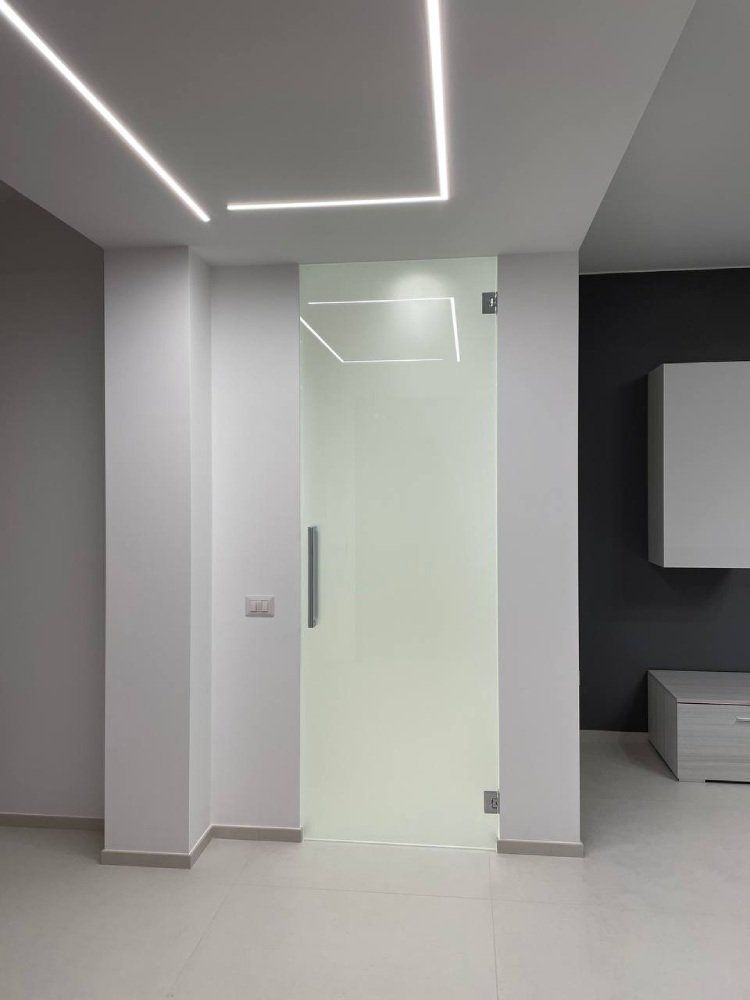 porta vetro temperato a battente