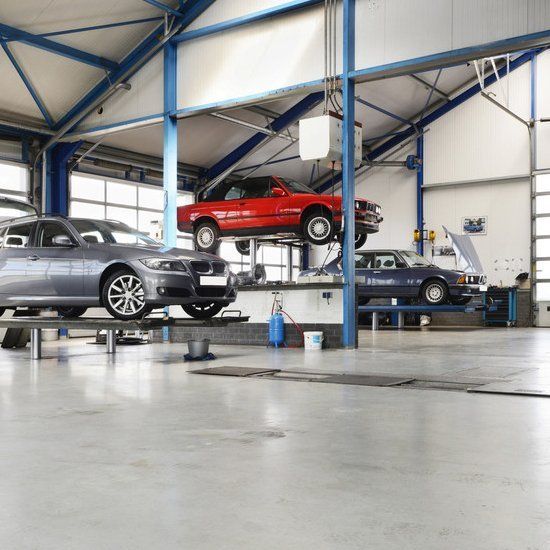well-equipped garage for car repairs