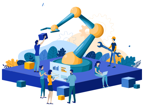 Illustration depicting Elder Law Media building a solid foundation for their clients' future-ready marketing ecosystem