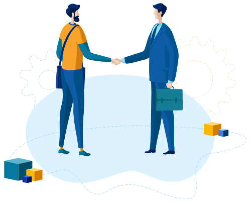 An elder law attorney shaking hands with their client