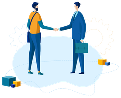 An elder law attorney shaking hands with their client