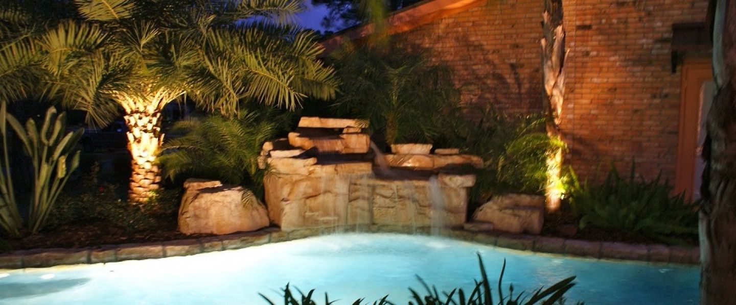 A Pool With Nice Landscape Lighting