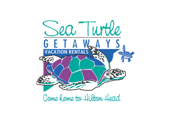 A logo for sea turtle getaways vacation rentals