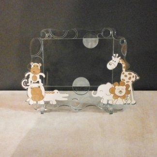 Portafoto in plexiglass decorato con animali