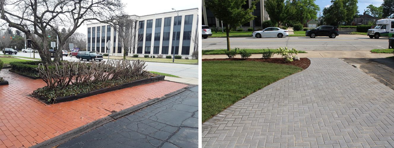 Before and After Paver Walkway — South Bend , IN — Fuerbringer Landscaping & Design