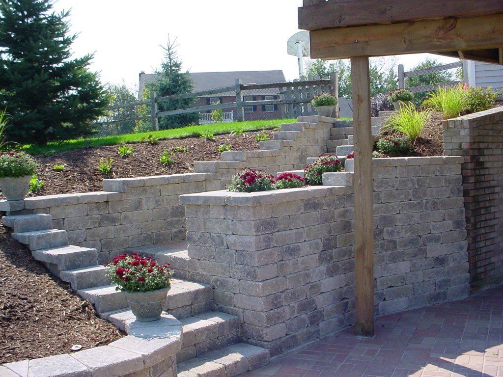 Retaining Wall with Plants — South Bend , IN — Fuerbringer Landscaping & Design