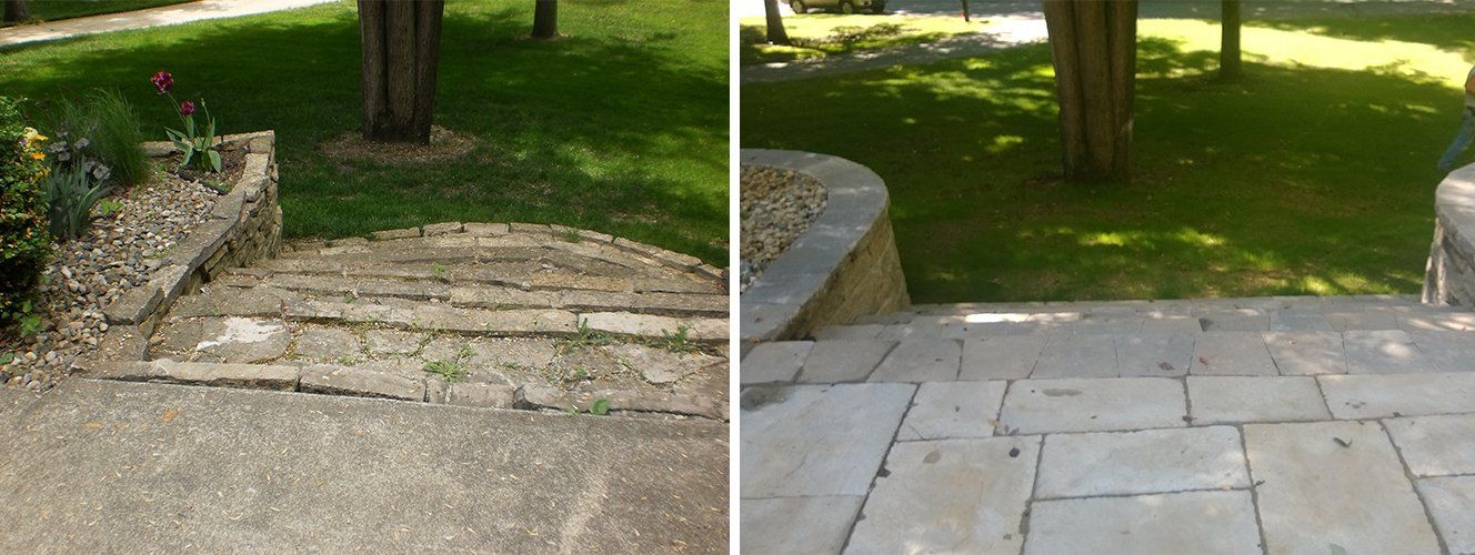 Before and after landscaping upgrade — South Bend , IN — Fuerbringer Landscaping & Design