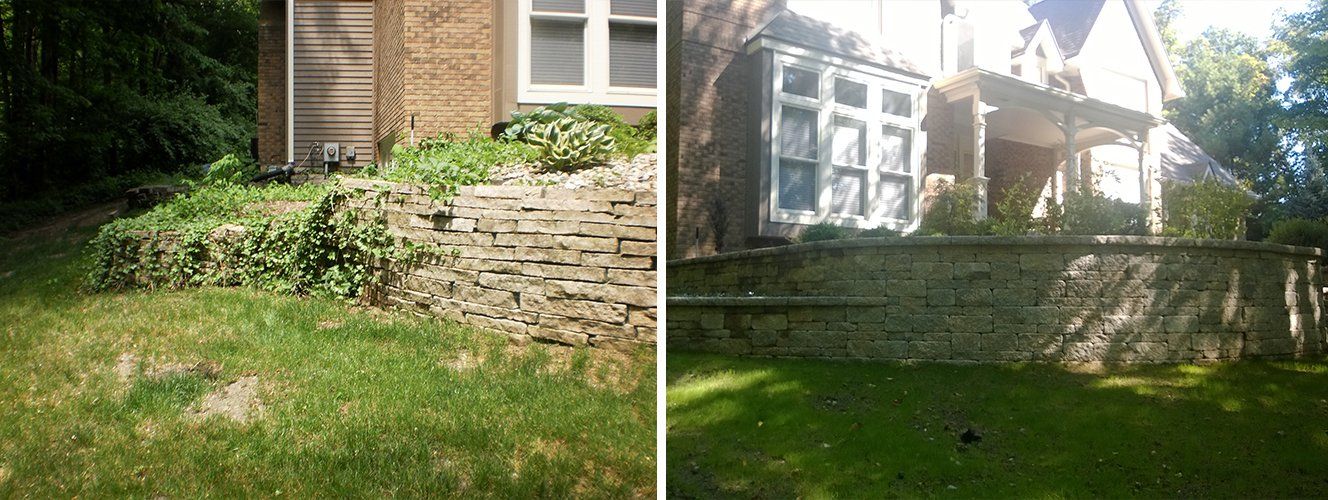 Before and after yard makeover — South Bend , IN — Fuerbringer Landscaping & Design
