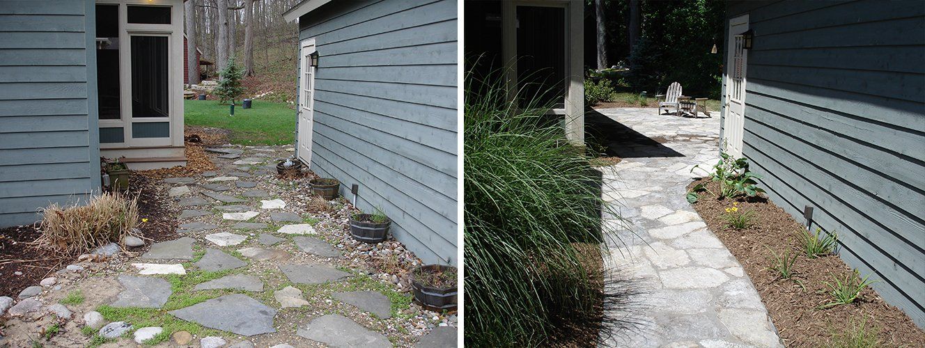 Before and after garden transformation — South Bend , IN — Fuerbringer Landscaping & Design