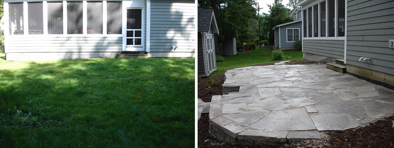 Before and after landscape renewal — South Bend , IN — Fuerbringer Landscaping & Design