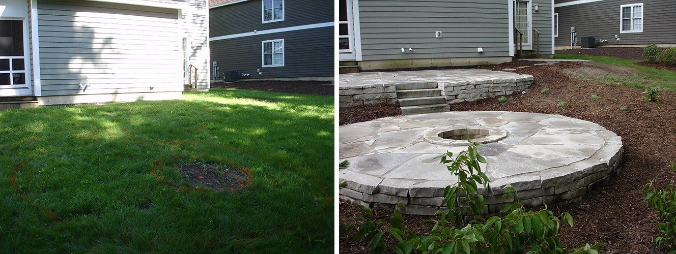 Before and after residential landscaping — South Bend , IN — Fuerbringer Landscaping & Design