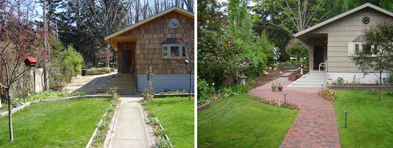 Before and after renovation — South Bend , IN — Fuerbringer Landscaping & Design