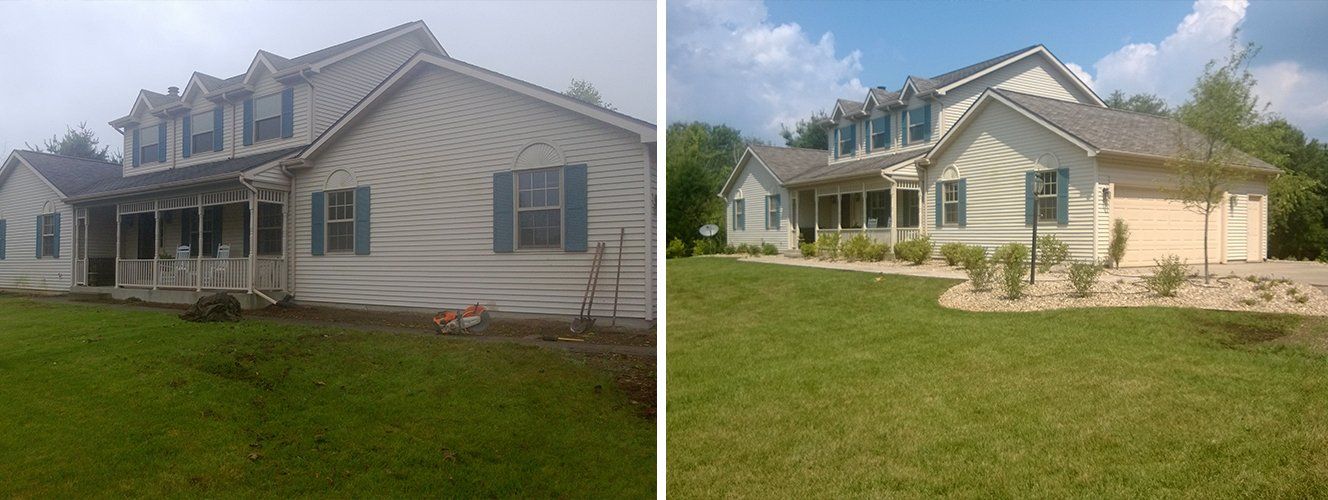 Before and after landscaping renivation — South Bend , IN — Fuerbringer Landscaping & Design