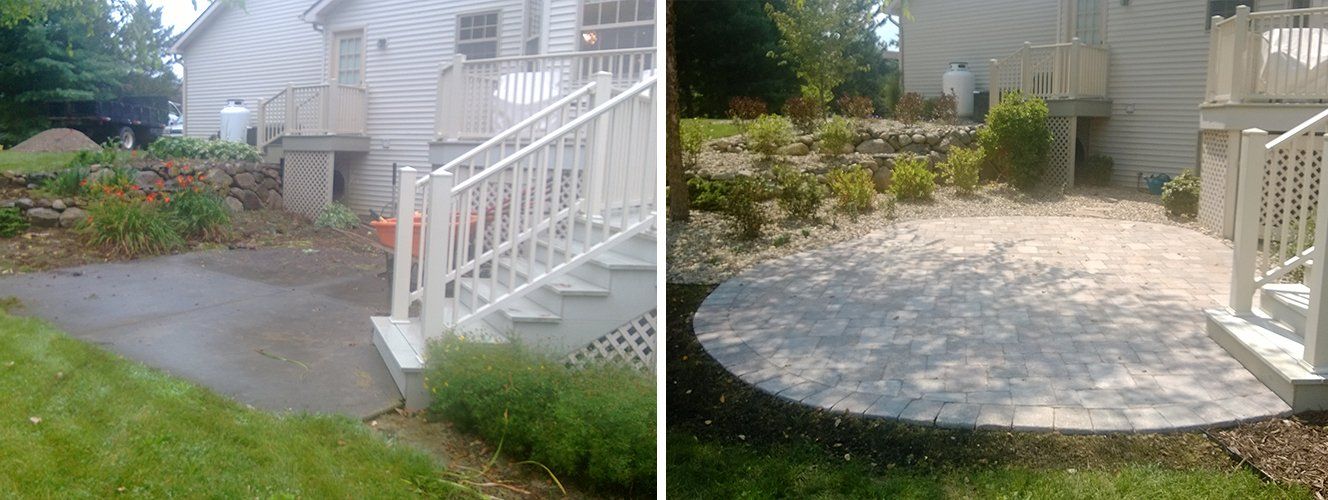 Before and after patio construction  — South Bend , IN — Fuerbringer Landscaping & Design