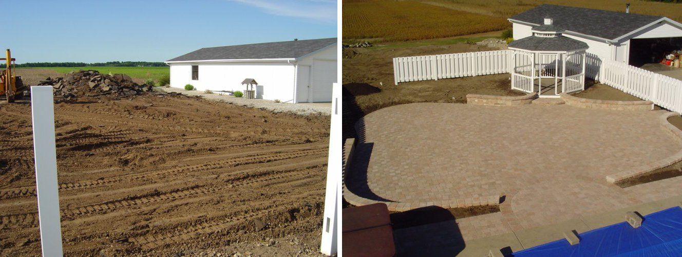 Before and after yard installation — South Bend , IN — Fuerbringer Landscaping & Design