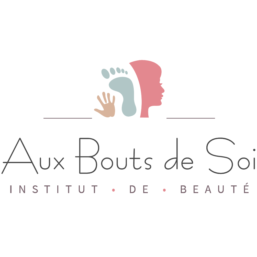 Un logo pour un salon de beauté avec le visage et les empreintes d'une femme.