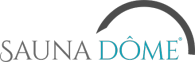 Un logo pour un dôme de sauna avec un cercle au milieu.