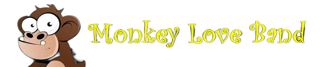 A cartoon monkey with a toothy grin next to the words 