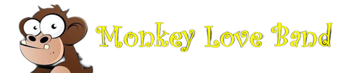 A cartoon monkey with a toothy grin next to the words 