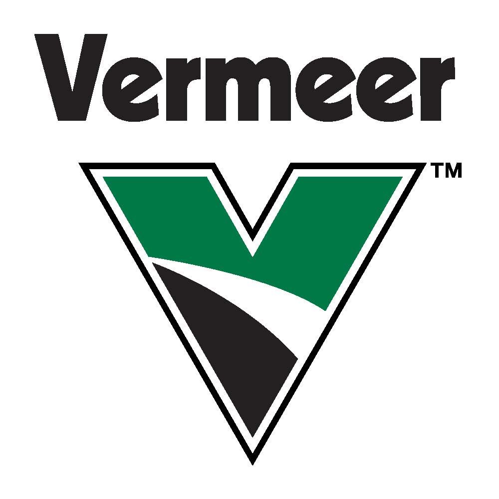 The vermeer logo is a green and black v in a triangle.