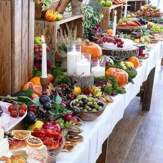 table of gourmet snacks at an event