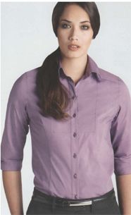 woman wearing purple blouse