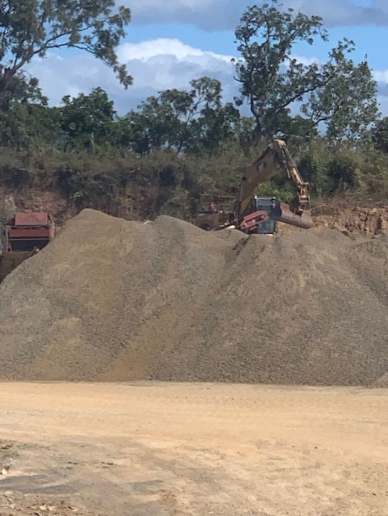 mountain of sand and gravel