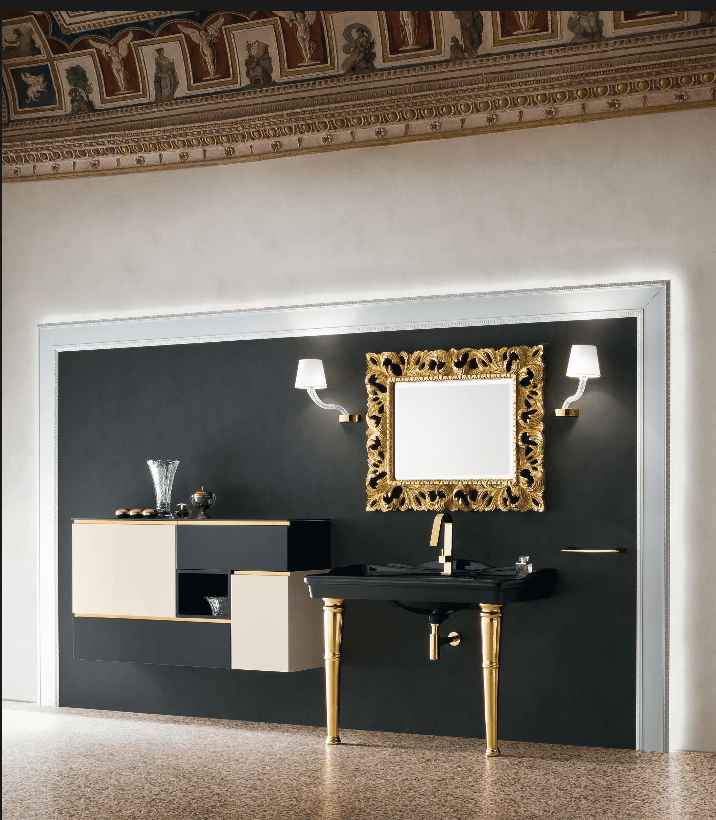 specchio bagno cornice in legno