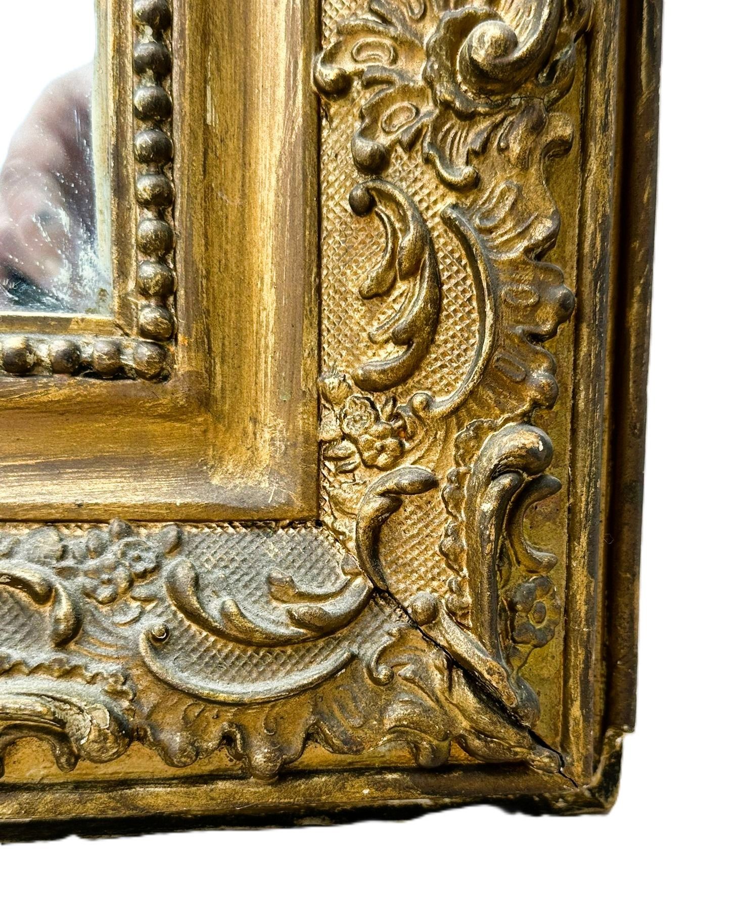 Grand miroir ancien doré à la feuille – Style Louis-Philippe