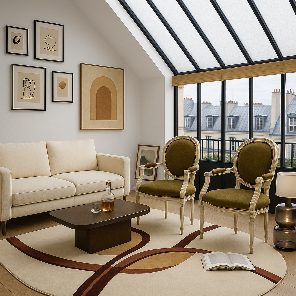 Paire de fauteuils Louis XVI - Velours olive