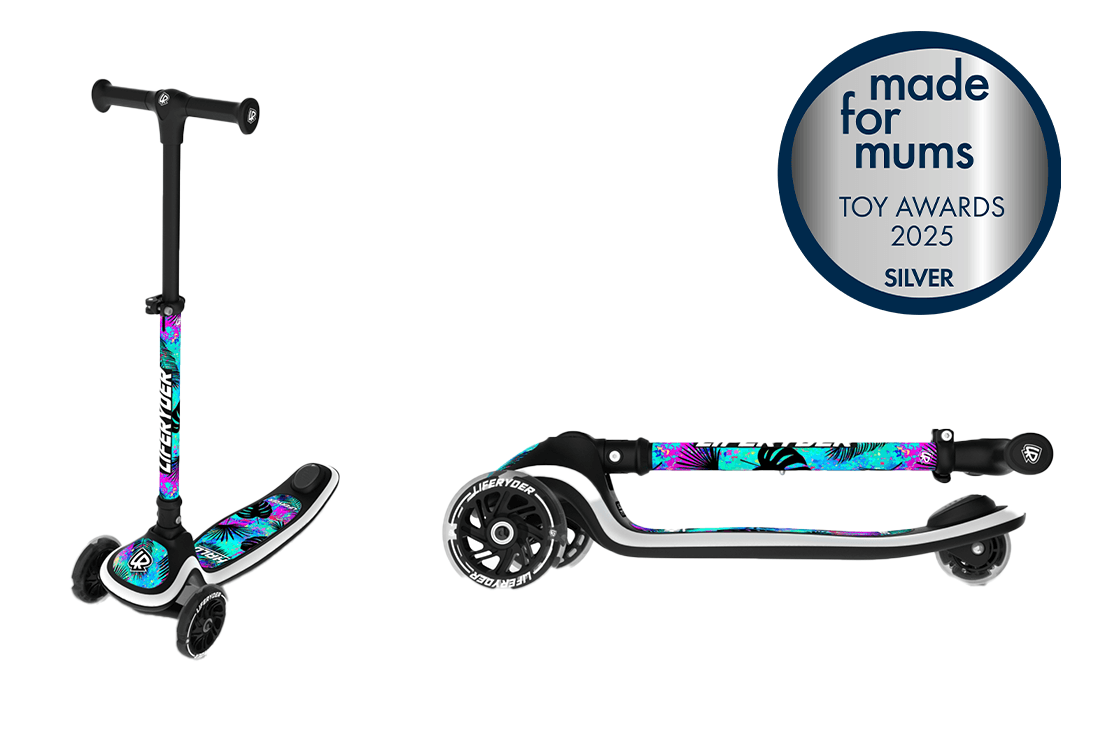 3 Wheel Kids Scooter. Folding with light up LED wheels. For children aged 2 to 5 years old.  LIFERYDER HALO.